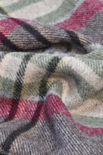 Load image into Gallery viewer, Curated Basics Grey, Brown, Green, Red Plaid Wool Scarf