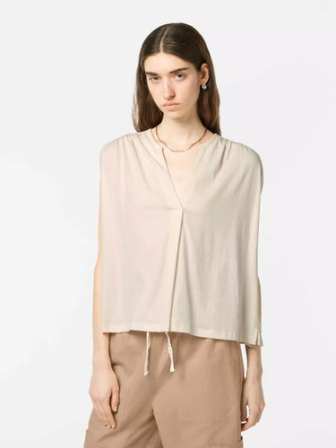 Scotch and Soda Drapey V-neck T-shirt in Soft Ice
