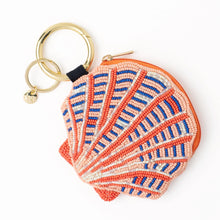 Load image into Gallery viewer, Ink+Alloy Mary Shell Beaded Coin Purse Coral