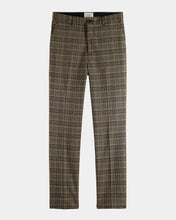 Load image into Gallery viewer, Scotch &amp; Soda Mens Irving Tapered Plaid Chino Pants in Camel Night Check