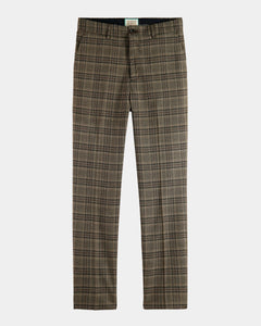 Scotch & Soda Mens Irving Tapered Plaid Chino Pants in Camel Night Check