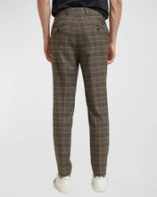 Load image into Gallery viewer, Scotch &amp; Soda Mens Irving Tapered Plaid Chino Pants in Camel Night Check