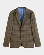 Load image into Gallery viewer, Scotch &amp; Soda Mens Classic Plaid Blazer in Camel Night Check