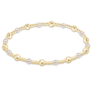 enewton - Classic Gold Sincerity Pattern 4mm Bead Bracelet - Pearl