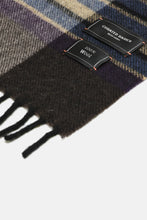 Load image into Gallery viewer, Curated Basics Grey, Purple, Blue, Beige Plaid Wool Scarf