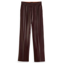 Load image into Gallery viewer, Scotch &amp; Soda High Estelle Faux Leather Joggers in Bordeaux