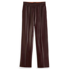 Load image into Gallery viewer, Scotch &amp; Soda High Estelle Faux Leather Joggers in Bordeaux - FINAL SALE