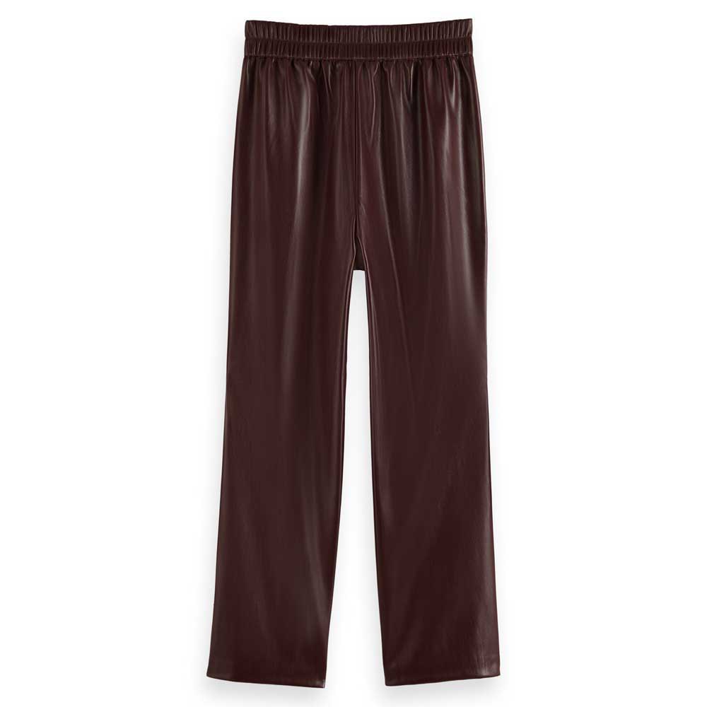 Scotch & Soda High Estelle Faux Leather Joggers in Bordeaux