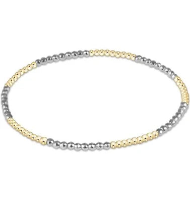 enewton - Blissful Pattern 2mm Bead Bracelet - Bright Silver Faceted Hematite
