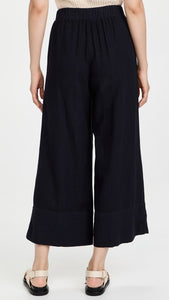 Stateside Linen Wide Leg Pull-On Pant in Black - FINAL SALE