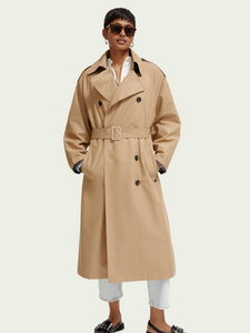Scotch & Soda Oversized Classic Trench Coat in Sand