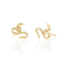 Load image into Gallery viewer, Kris Nations Snake Stud Earrings in Gold Vermeil