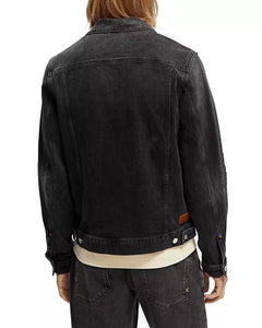 Scotch & Soda Mens Easy Black Denim Trucker Jacket in Stone it - FINAL SALE