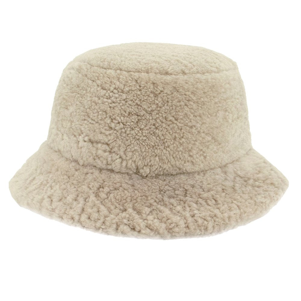 Mitchie's Curly Lamb Bucket Hat - Beige