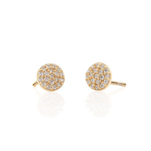 Kris Nations Round Crystal Stud Earrings - 18K Gold Vermeil