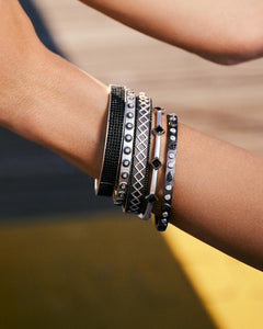 FREIDA ROTHMAN Industrial Finish Pave Hinge Bangle