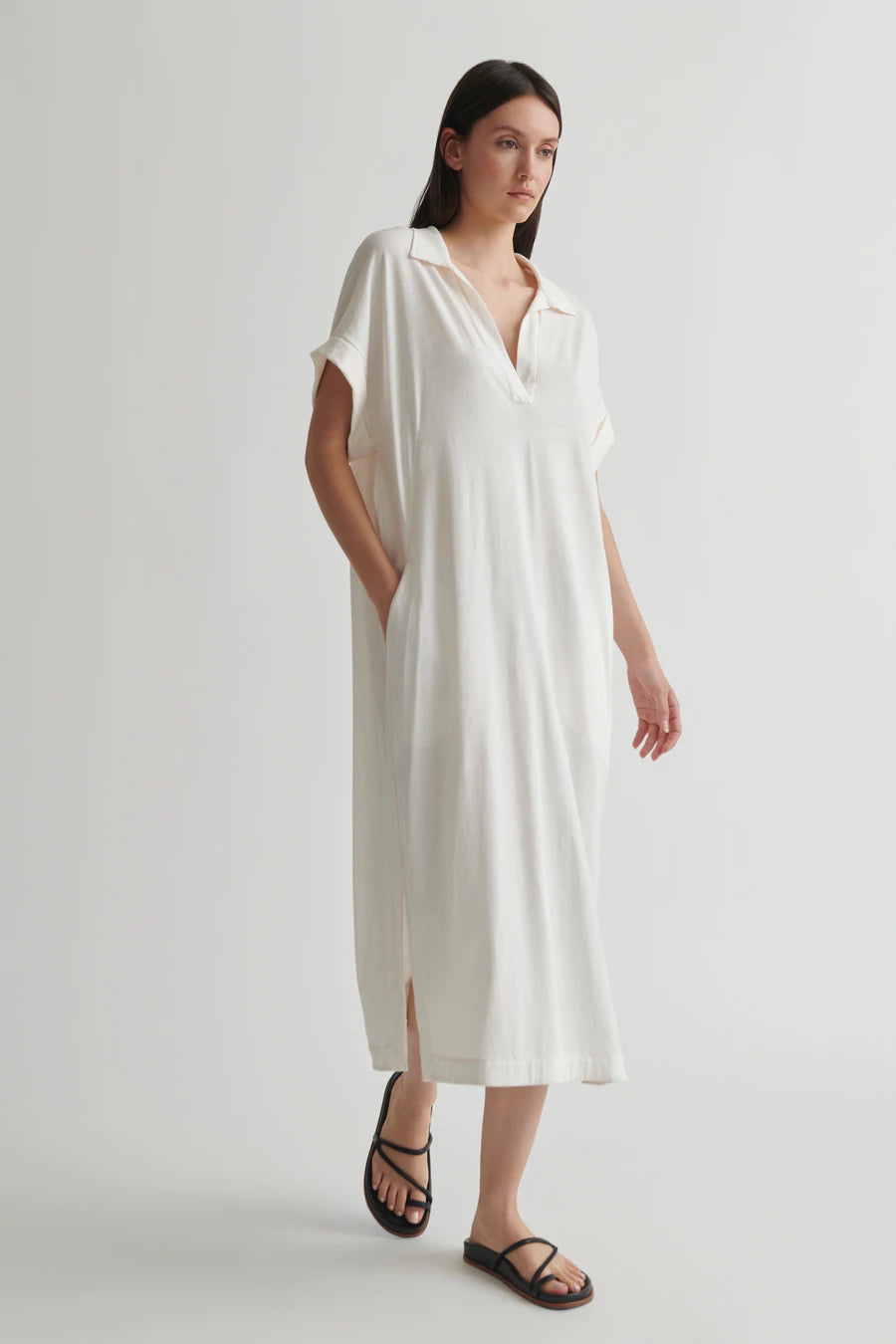 Skin Worldwide Carmella Caftan in Egret - FINAL SALE