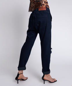 One Teaspoon Fox Black Shabbies Drawsting Boyfriend Jeans