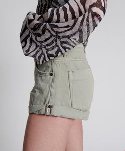 One Teaspoon Faded Khaki Bandits Mid Rise Denim Short - FINAL SALE