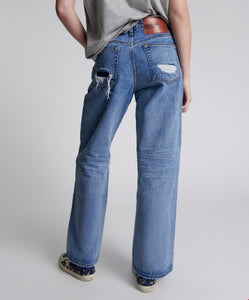 One Teaspoon Hollywood Jackson Mid-Waist Wide Leg Jeans in Bleach Blue - FINAL SALE