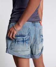 Load image into Gallery viewer, One Teaspoon Sunbleach Blue Shabby Bandit Drawstring Boyfriend Short