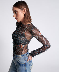 One Teaspoon Lurex Ruffle Party Mesh L/S Top - FINAL SALE