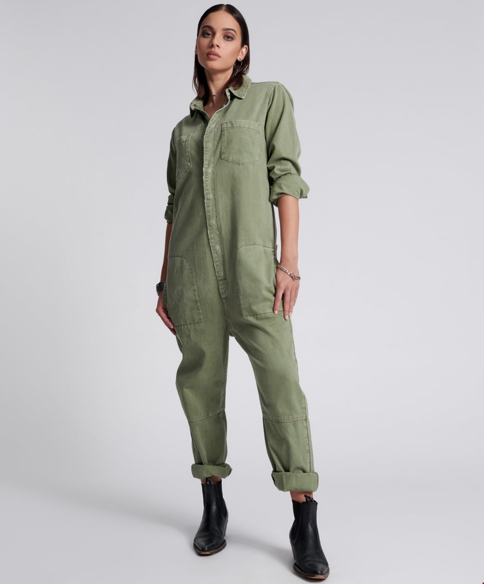 One Teaspoon Super Khaki Paradise Utility Jumpsuit
