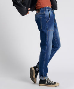 One Teaspoon Luxe Power Blue Shabbies Drawstring Boyfriend Jeans - FINAL SALE