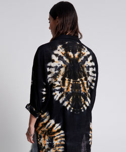 One Teaspoon Hand Printed Storm Flower Longline Shirt - FINAL SALE