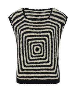One Teaspoon Hypnotized Hand Crochet Tank in Black/Ivory