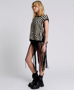 One Teaspoon Hypnotized Hand Crochet Tank in Black/Ivory