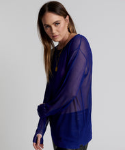 Load image into Gallery viewer, One Teaspoon Amity Sheer Rib L/S Sweater in Cobalt