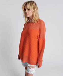 One Teaspoon Shattered Crew Knit Sweater in Orange