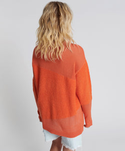 One Teaspoon Shattered Crew Knit Sweater in Orange