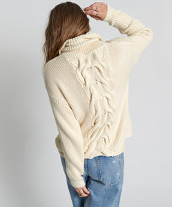 One Teaspoon Poison Cable Knit Sweater in Creme - FINAL SALE