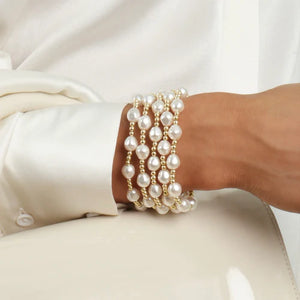 enewton Admire Gold 3mm Bead Bracelet - Pearl