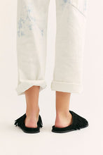 Load image into Gallery viewer, Free People Odessa Fringed Footbed Slides in Black - FINAL SALE