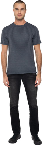 Sol Angeles Mens Tonal Stripe Crew in Black - FINAL SALE
