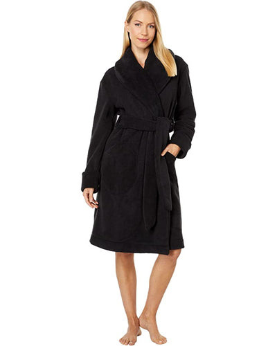 Skin Vivienne Fleece Robe in Black