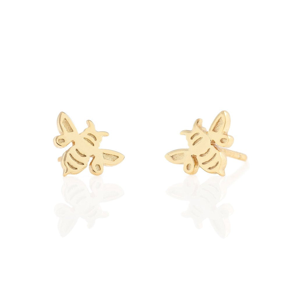 Kris Nations Bumble Bee Stud Earrings - Gold
