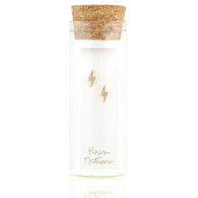 Load image into Gallery viewer, Kris Nations Lightning Bolt Crystal Stud Earrings in Gold Vermeil