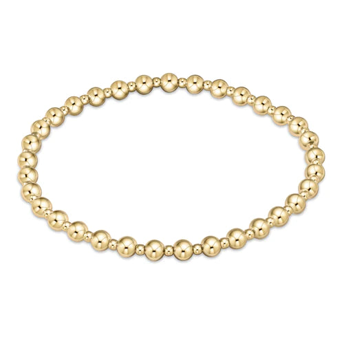 enewton Extends Classic Grateful Pattern 4mm Bead Bracelet - Gold