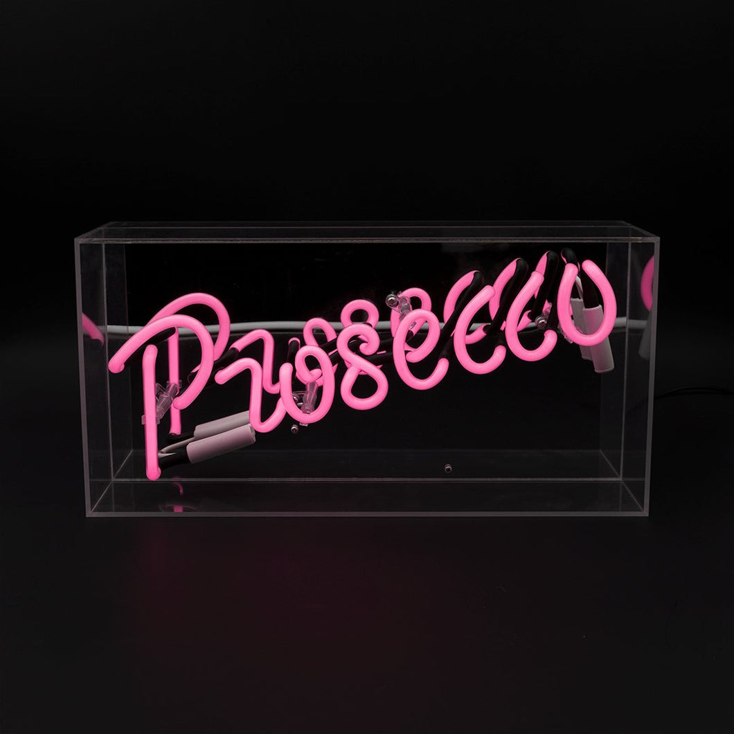 Locomocean 'Prosecco' Acrylic Box Neon Light - Pink