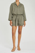 Load image into Gallery viewer, Pistola Becca Belted Romper in Garden Green - FINAL SALE