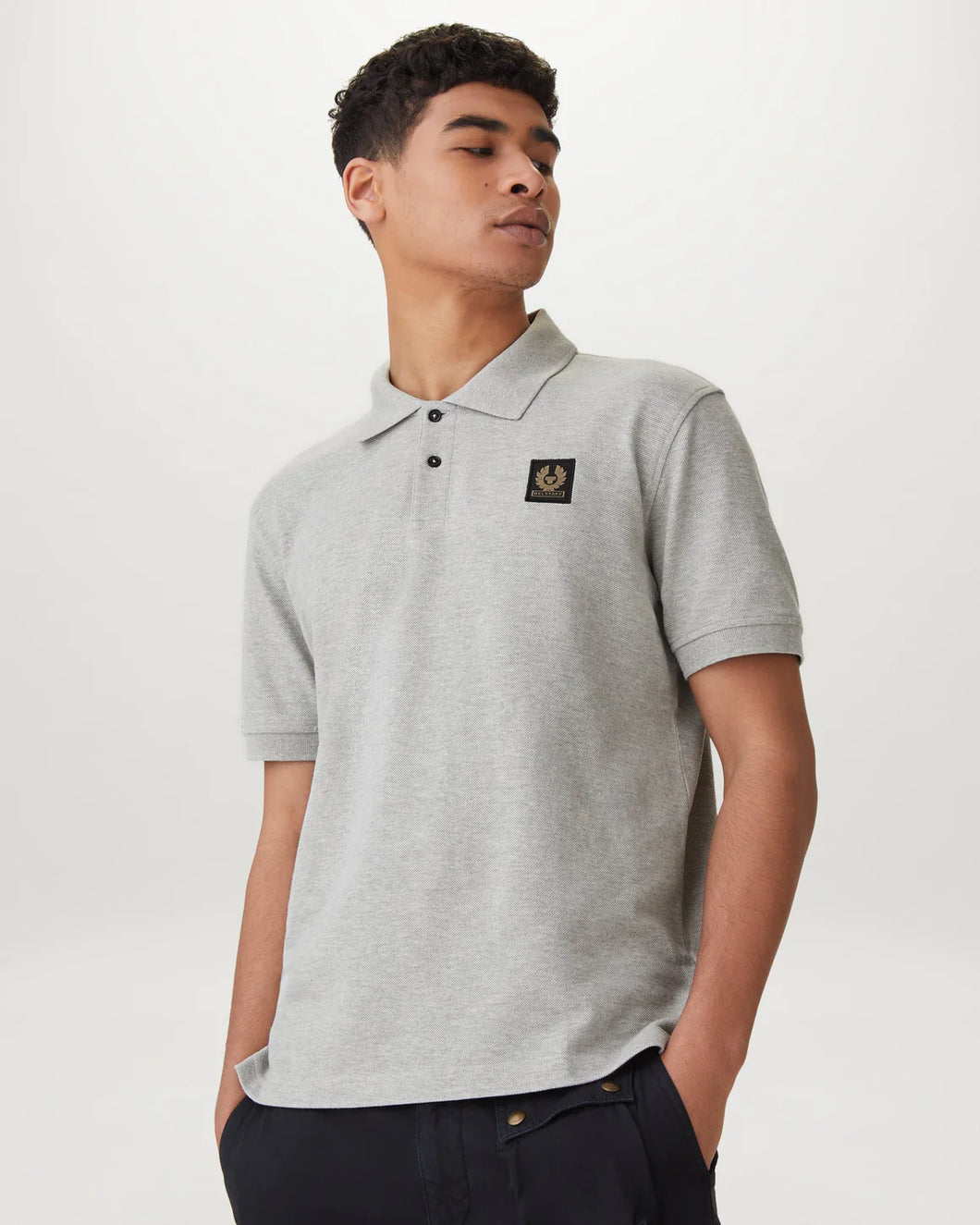 Belstaff Mens Polo in Old Silver Heather