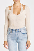Load image into Gallery viewer, Pistola Camden Halter Two Layer Sweater in Sand Shell - FINAL SALE