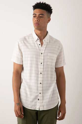 Rails Carson Shirt in Dumont Stripe Linen Steel