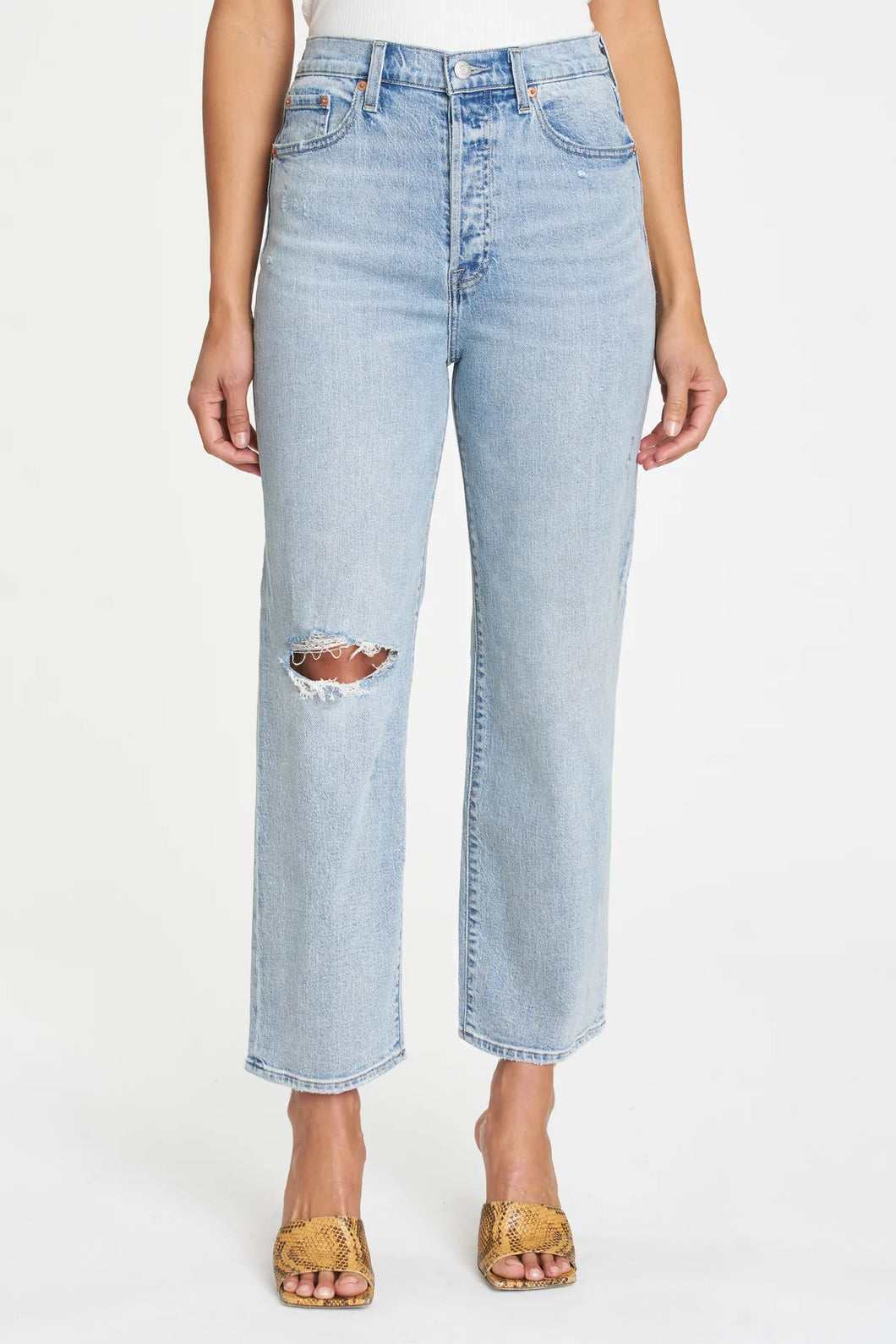 Pistola Cassie Crop Super High Straight in Rainer Distressed