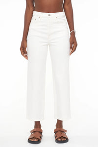 Pistola Cassie Crop Super High Rise Straight in Sand Vintage