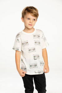 Chaser Kids Cassette Tape S/S Tee in Salt - FINAL SALE